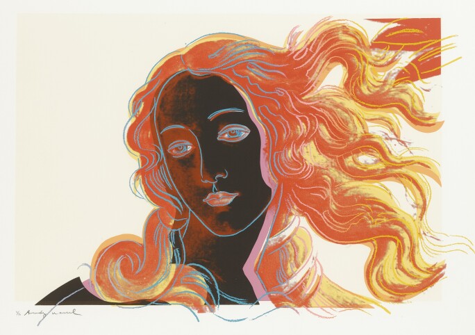 Warhol Pop print of Birth of Venus.