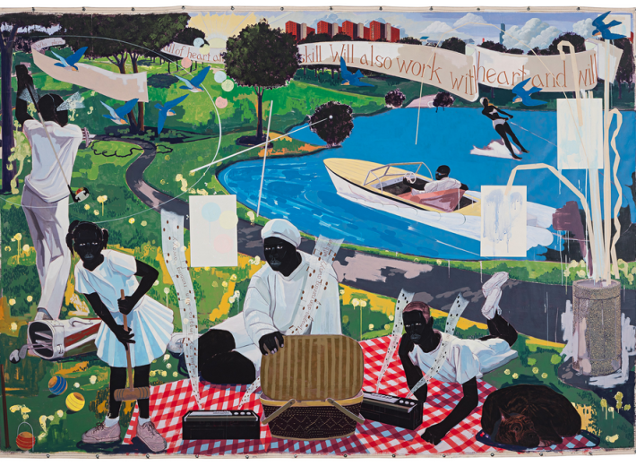 Kerry James Marshall painting in an auction selling contemporary art