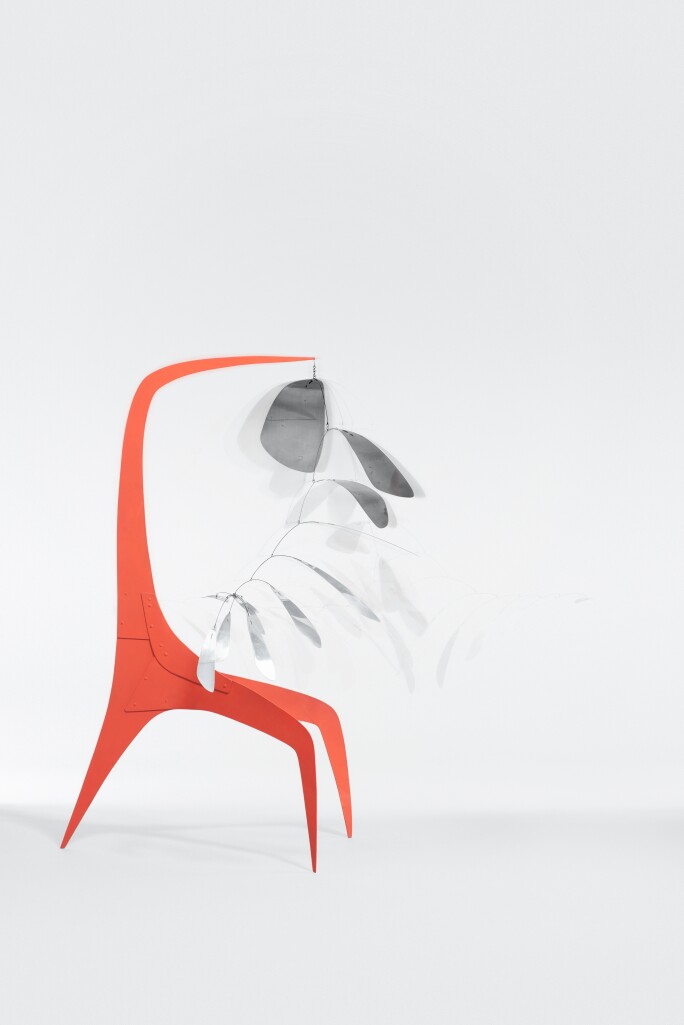 Alexander Calder, Aluminum Leaves, Red Post (1941)