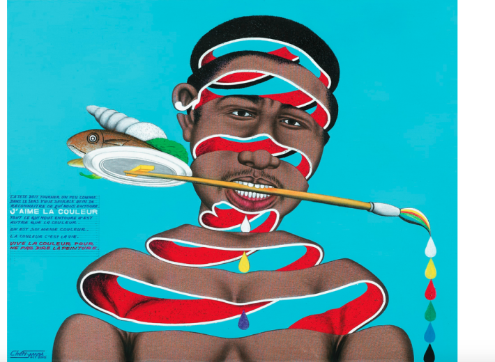 contemporary african painting by Cheri Samba in an auction selling contemporary African art