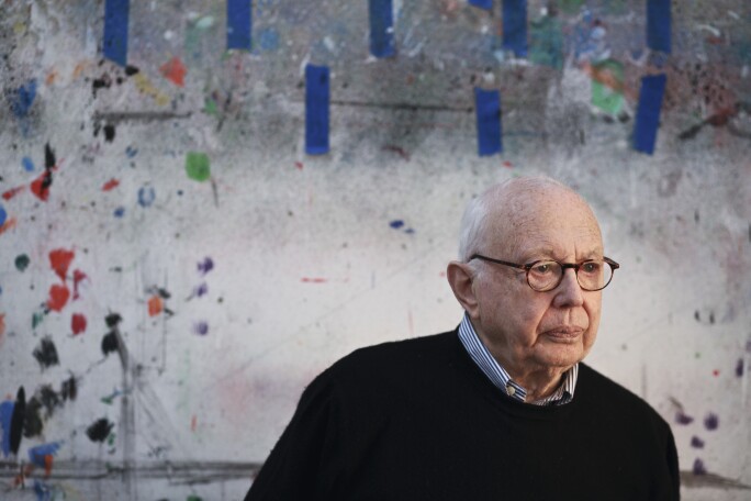 ELLSWORTH KELLY IN HIS STUDIO IN SPENCERTOWN, NEW YORK, 2012. © FRED R CONRAD/THE NEW YORK TIMES/REDUX