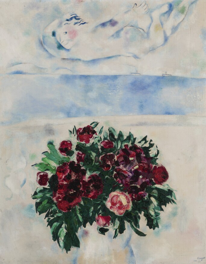 Marc Chagall: L'esprit de roses (au-dessus des fleurs), 1926