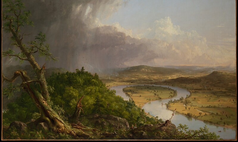 View from Mount Holyoke, Northampton, Massachusetts, after a Thunderstorm—The Oxbow