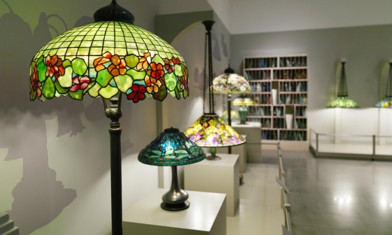 Installation View, A Passion for Tiffany Lamps