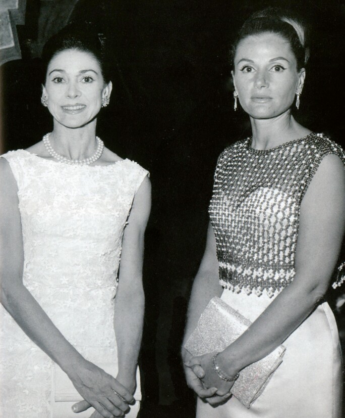 May Arida with Margot Fonteyn at Baalbeck in 1964.
