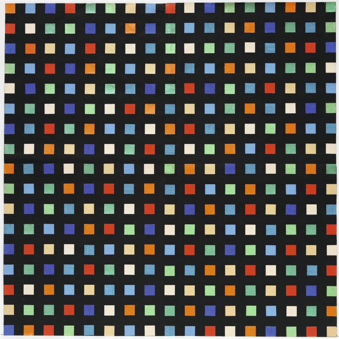 ELLSWORTH KELLY, SPECTRUM COLORS ARRANGED BY CHANCE IX, 1953. © ELLSWORTH KELLY FOUNDATION, PHOTO COURTESY MATTHEW MARKS GALLERY.