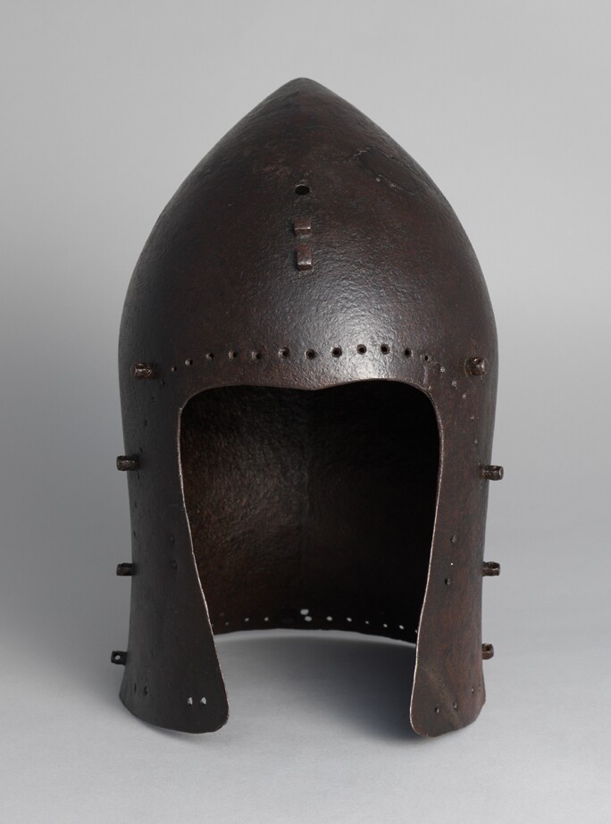 Bascinet or barbuta. North Italian c. 1380–1400.