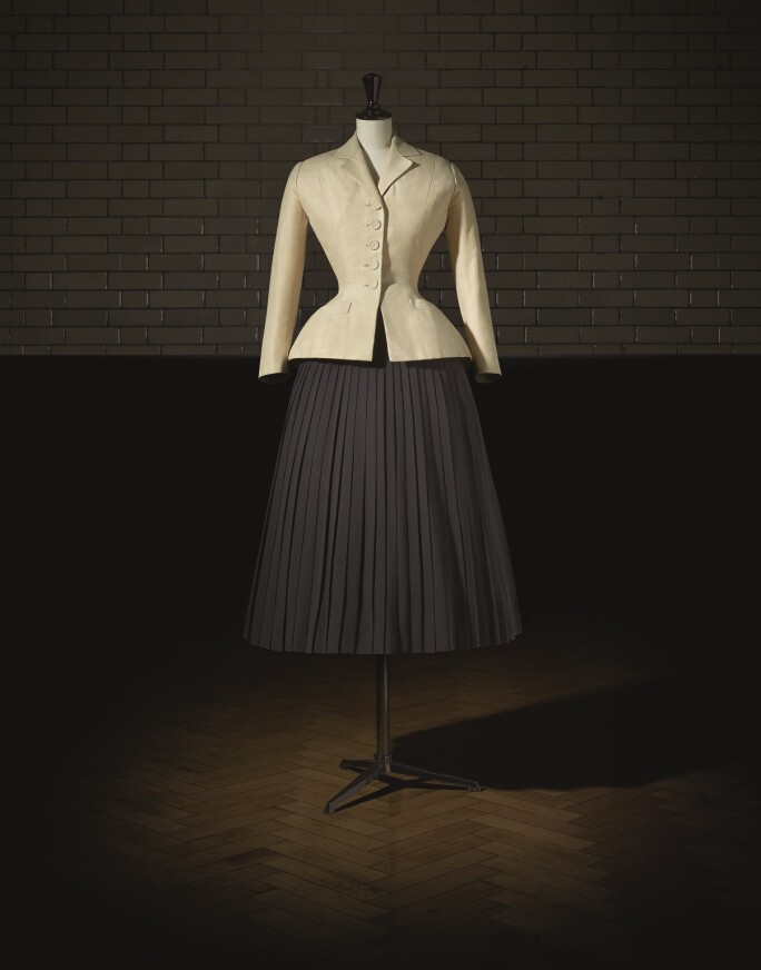 Christian Dior (1905–57), Bar Suit, Haute Couture, SpringSummer 1947, Corolle Line. Photo (c) Laziz Hamani. Victoria and Albert Museum, London.jpg
