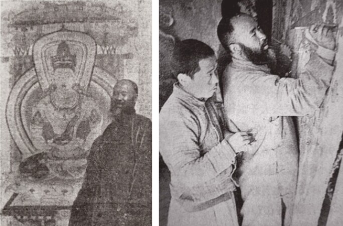 Zhang Daqian at Dunhuang pair.jpg