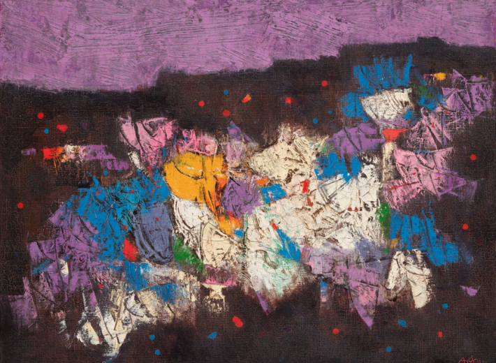 an israeli painting by Mordecai Ardon in an auction selling paintings by israeli artists
