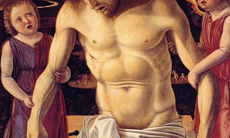 Giovanni Bellini (1434:39 - 1516) Cristo morto sorretto da due angeli (1453 - 1455) Olio (?) su tavola, cm. 64 x 50 Venezia, Museo Correr.jpg