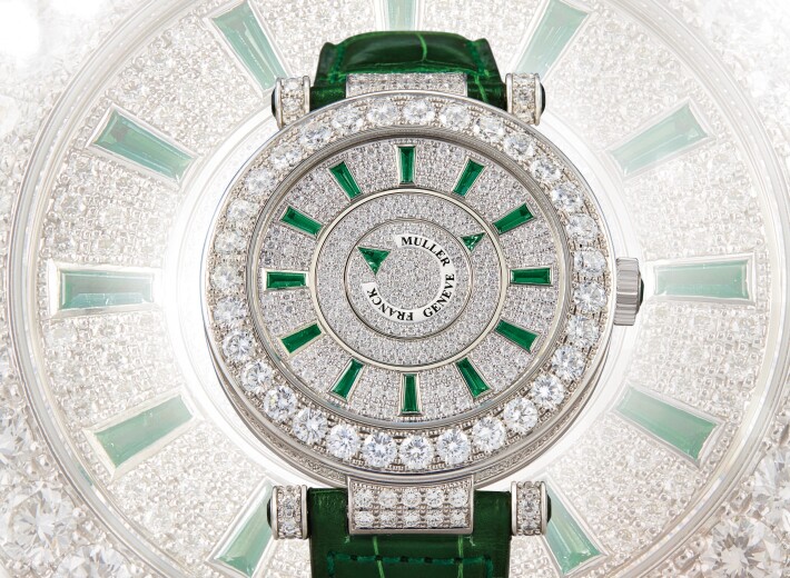 Franck Muller master double mystery watch with diamonds in an auction selling franck muller watches