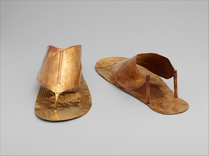 Gold sandals from Ancient Egypt.