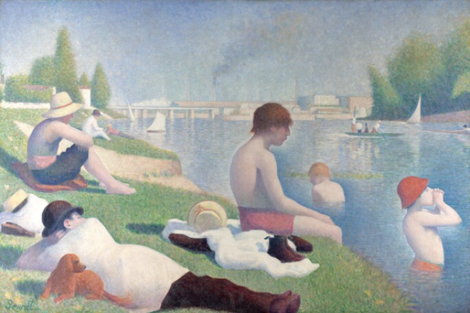 Bathers at Asnières, 1884 (oil on canvas)