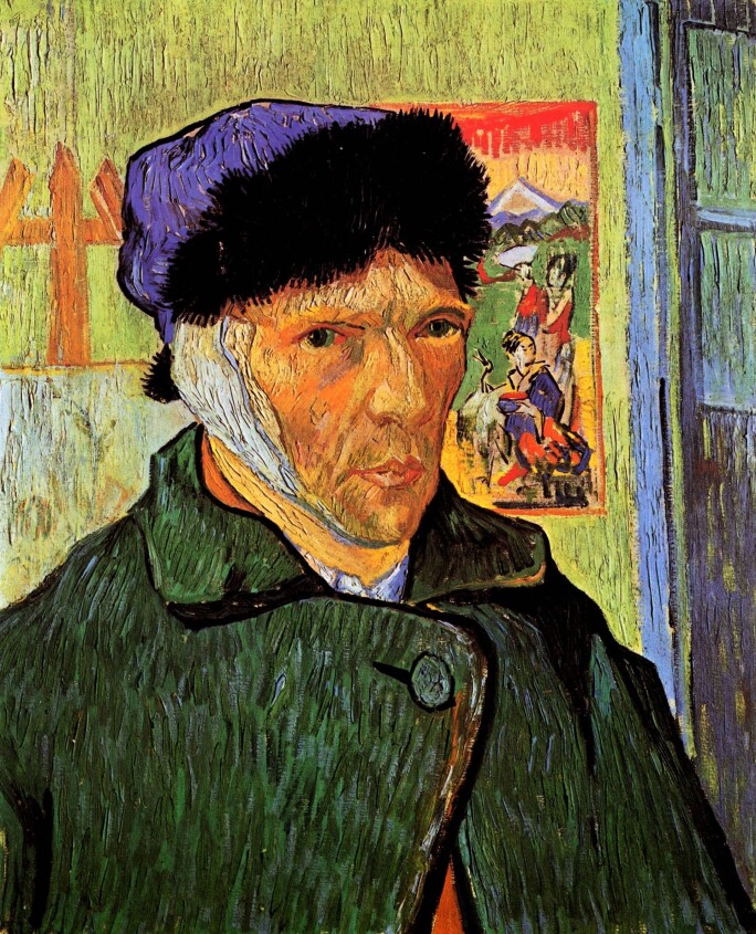 Self Portrait of Vincent Van Gogh with Bandaged Ear.