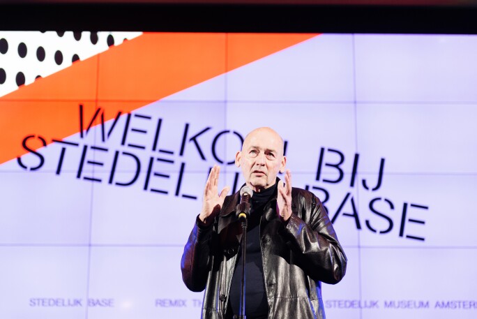 Rem Koolhaas at opening of Stedelijk Base