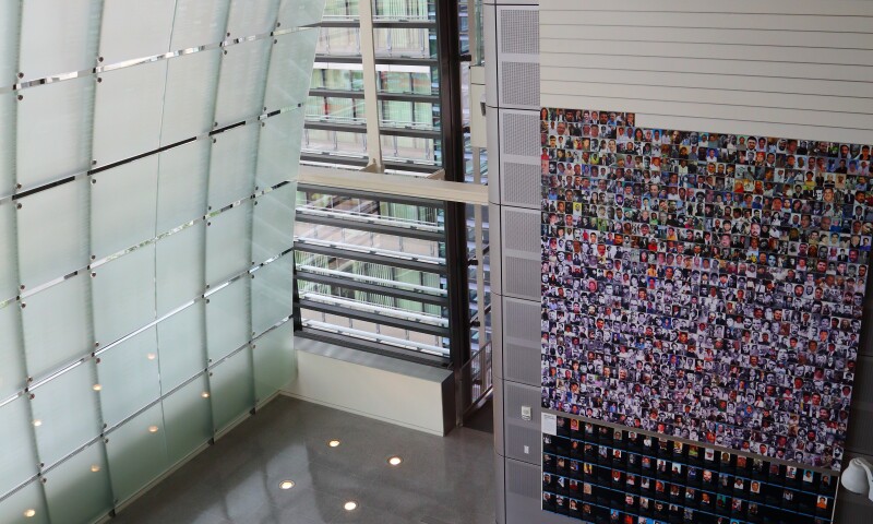 Interior view of the Newseum in Washington, D.C.