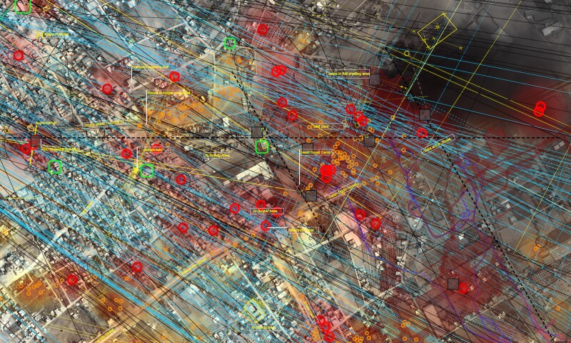 Archive wallpaper master drawing: Rafah: Black Friday (satellite image from European Pleiades satellite at 11.39 a.m.)