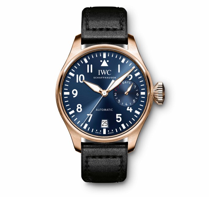 IWC SCHAFFHAUSEN | A BIG PILOT’S WRISTWATCH SINGLE PIECE IN 18-CARAT 5N GOLD WITH A SPECIAL ENGRAVING REF IW500923 CASE 6177770 (FRONT)