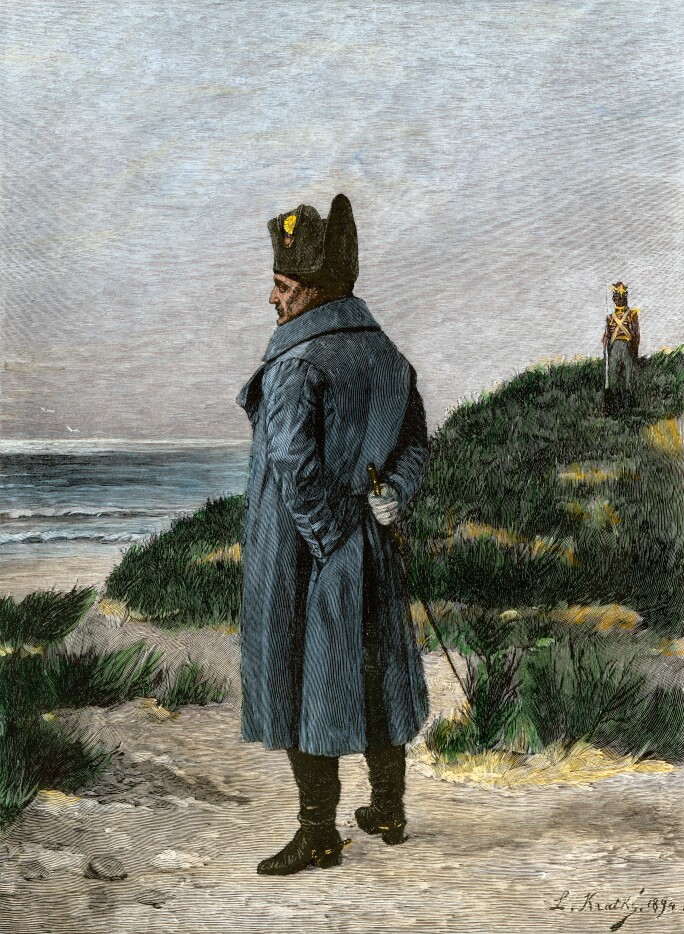Napoleon in exile on St. Helena as a British prisoner. Image: Alamy