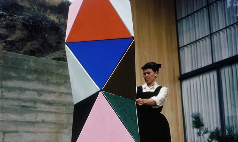 Ray Eames with the first prototype of The Toy, 1950.