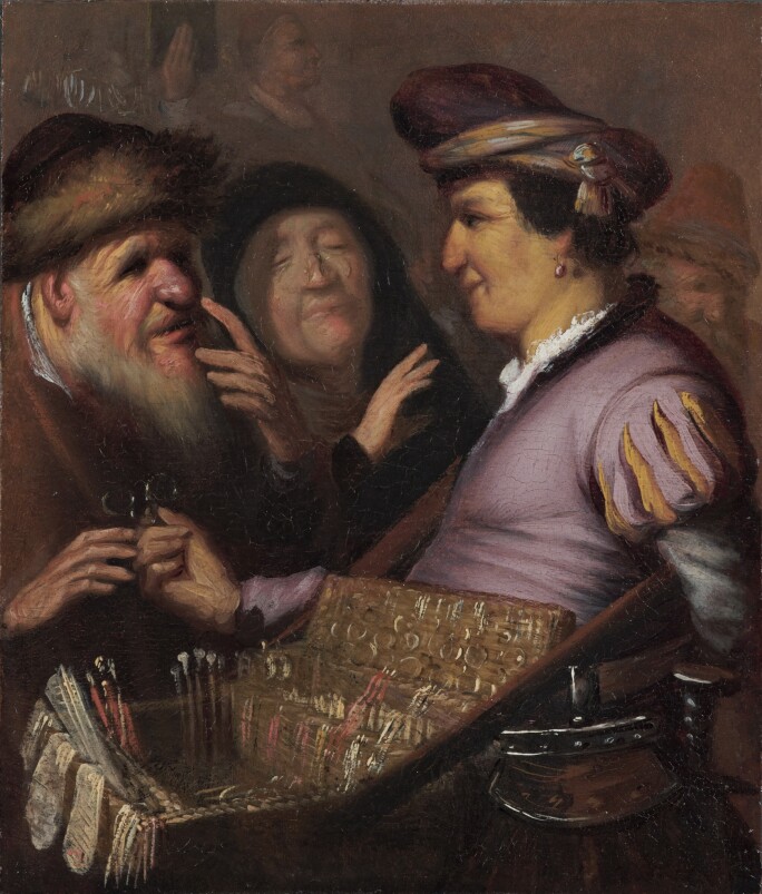 Rembrandt van Rijn, A peddler selling spectacles