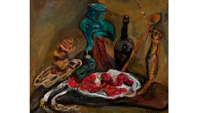 Chaim Soutine, Fish, Peppers, Onions, c. 1919, oil on canvas. Barnes Foundation, Merion and Philadelphia, Pennsylvania. Image provided by The Barnes Foundation.