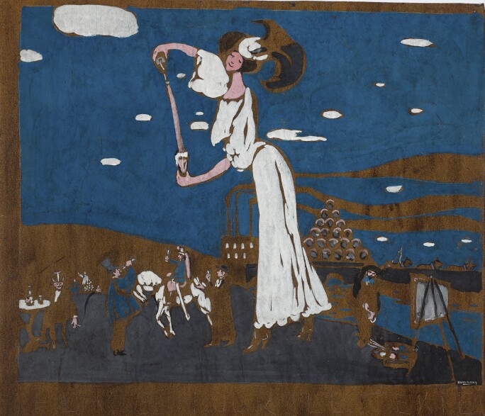 Lot 177, Wassily Kandinsky, Entwurf für eine Affiche einer franzosischen Brauerei (Sketch for a Poster for a French Brewery), gouache on paper, circa 1906-07, Impressionist & Modern Art Day Sale November 13th, 2018, estimate $ 250,000-350,000.jpg