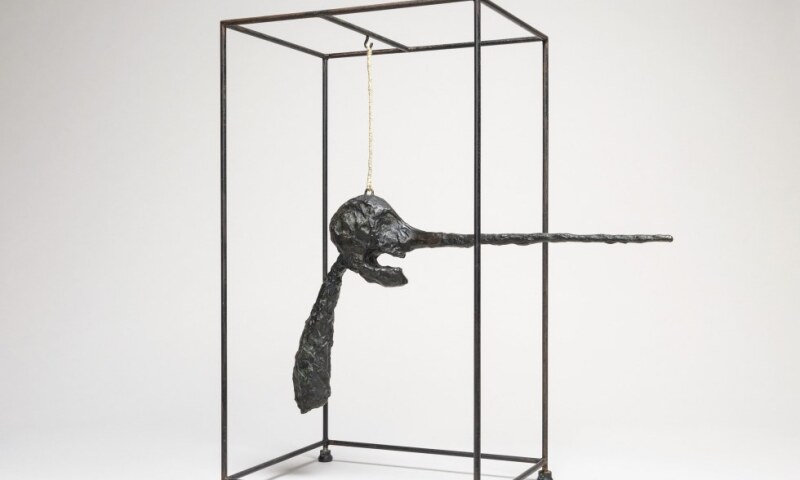 Alberto Giacometti, Nose (Le nez), 1947 (cast 1949). Bronze, wire, rope, and steel, 81 x 71.4 x 39.4 cm.
