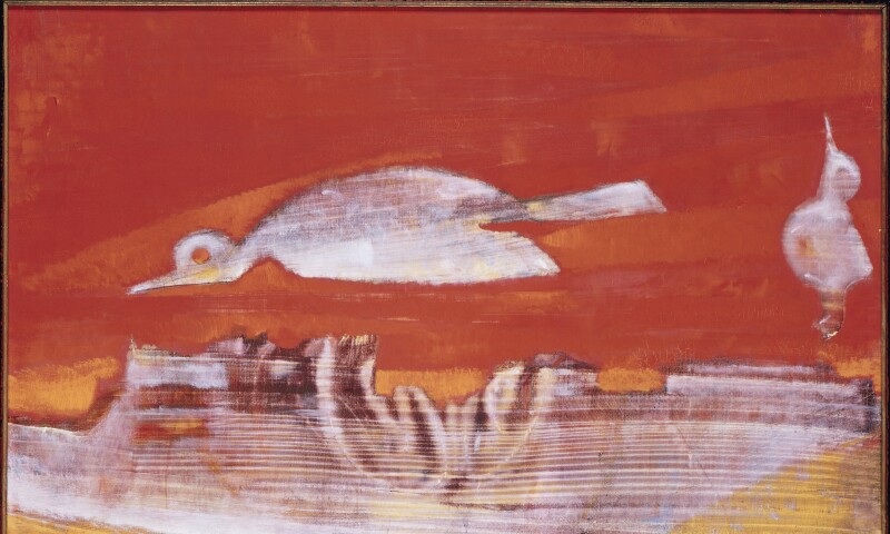 Vogel auf Rot ("L'oiseau rose")