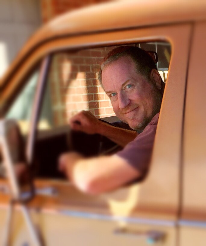 Seamus Blackley, Physicist and Inventor of the X-Box, in the Feynman van.