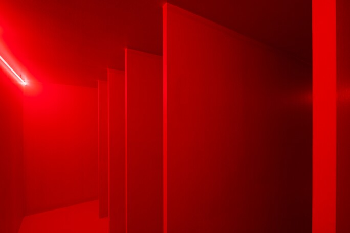 Lucio Fontana, Spatial Environment in Red Light, 1967/2019.