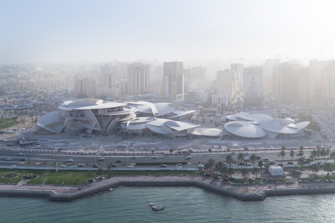 Arial view of the National Museum of Qatar.