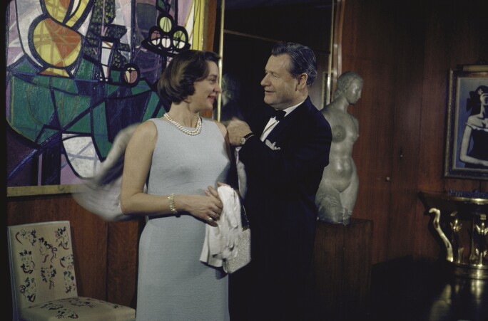Nelson Rockefeller with his wife Happy in their 5th Ave apt