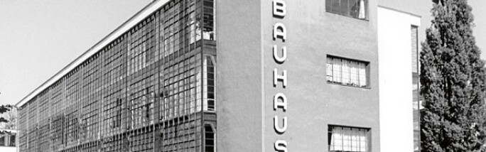 View of the Bauhaus Dessau, Germany, 1998 (b/w photo)