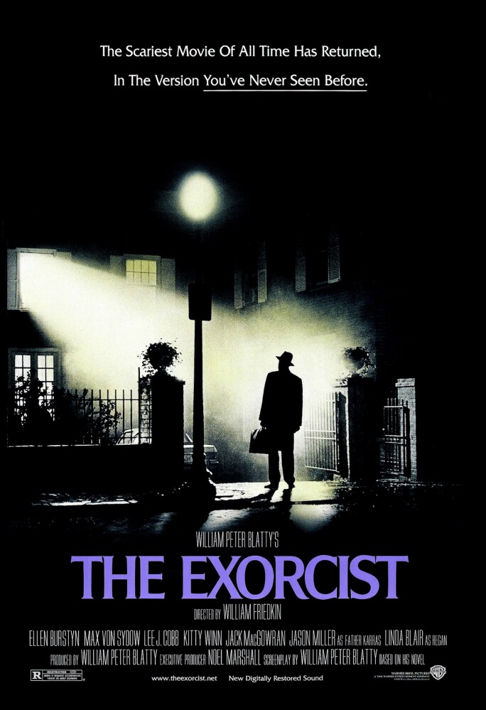 Poster for "The Exorcist" a 1973 American supernatural horror film starring Linda Blair and Max von Sydow. (Photo by: Universal History Archive/UIG via Getty images)