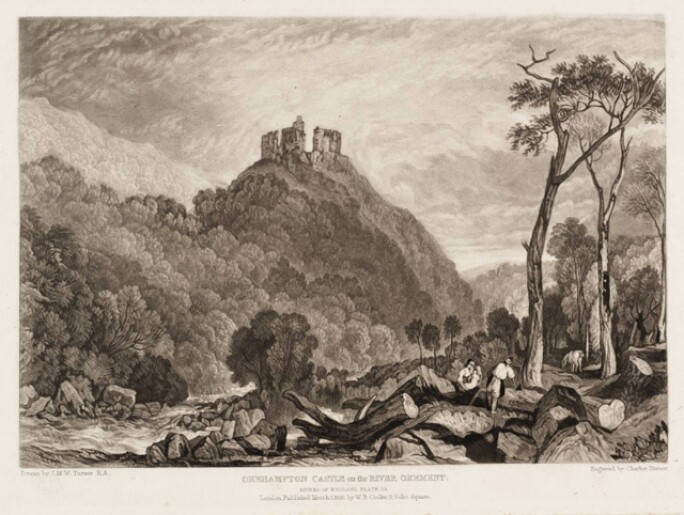 Okehampton Castle, on the River Okement 1825 by Joseph Mallord William Turner 1775-1851