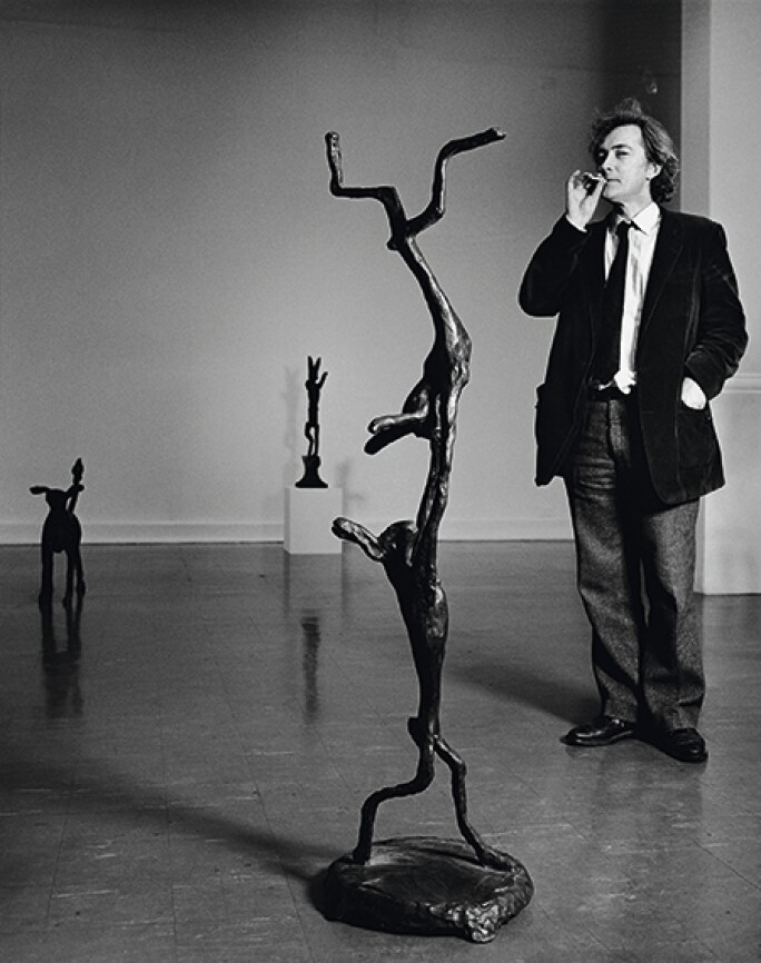 Barry Flanagan, 1983 (b/w photo)