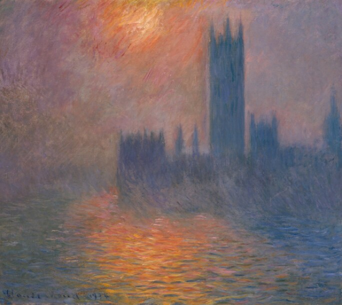 Houses of Parliament sunset, 1900-1