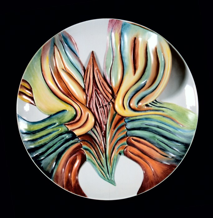 Judy Chicago, Mary Wollstonecraft Test Plate #8, from The Dinner Party, 1975-1978.