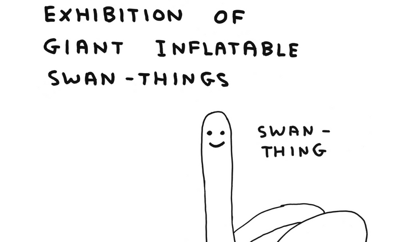 David Shrigley - Exhibition of Giant Inflatable Swan-Things