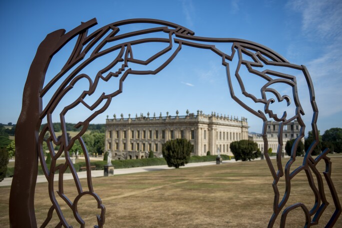 Sculpture from Chatsworth Outdoors exhibition - 'Screen' by Allen Jones, © Chatsworth House Trust