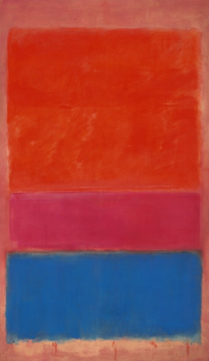 MARK ROTHKO, NO. 1 (ROYAL RED AND BLUE), 1954. SOLD AT SOTHEBY’S NEW YORK FOR $75.1 MILLION IN NOVEMBER 2012.