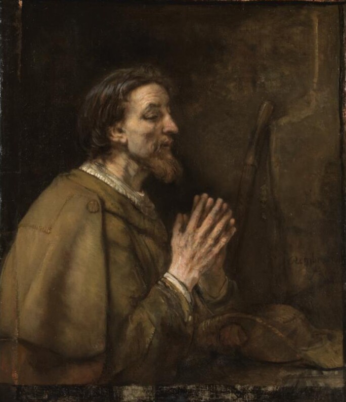 Painting of Saint James in prayer