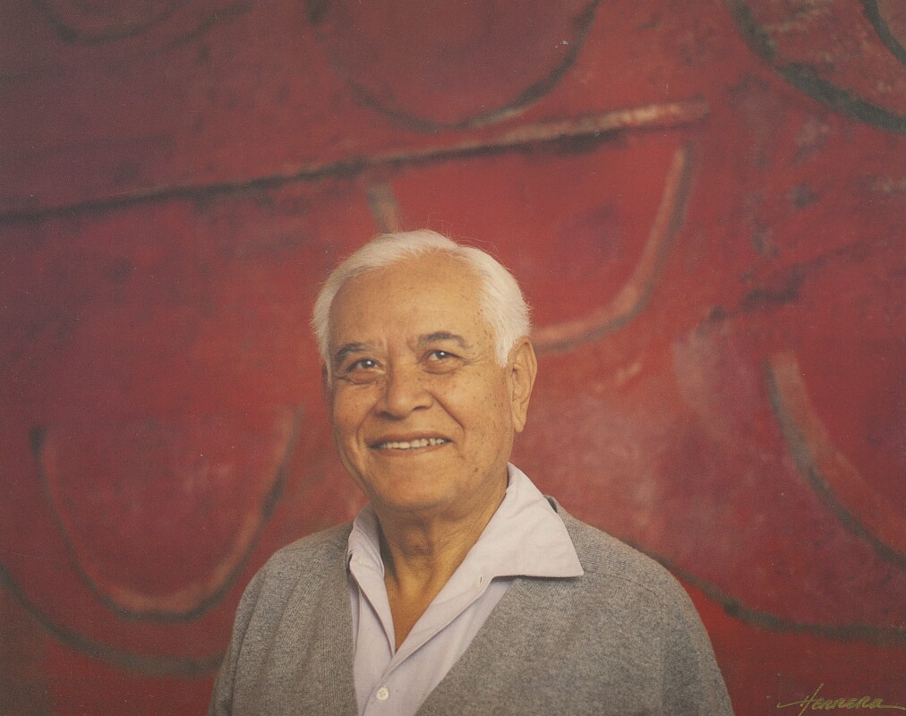Rufino Tamayo with Sandías of 1968. Photo: Armando Herrera.