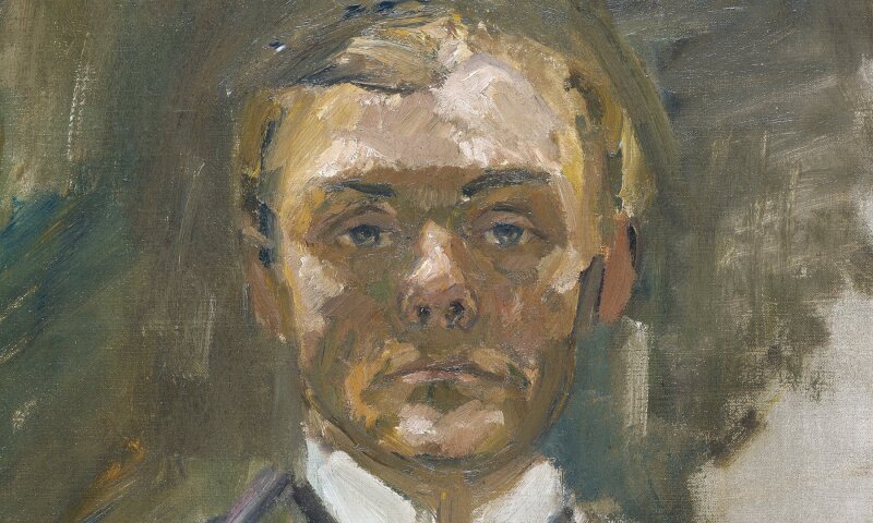 Self-Portrait with Raised Hand