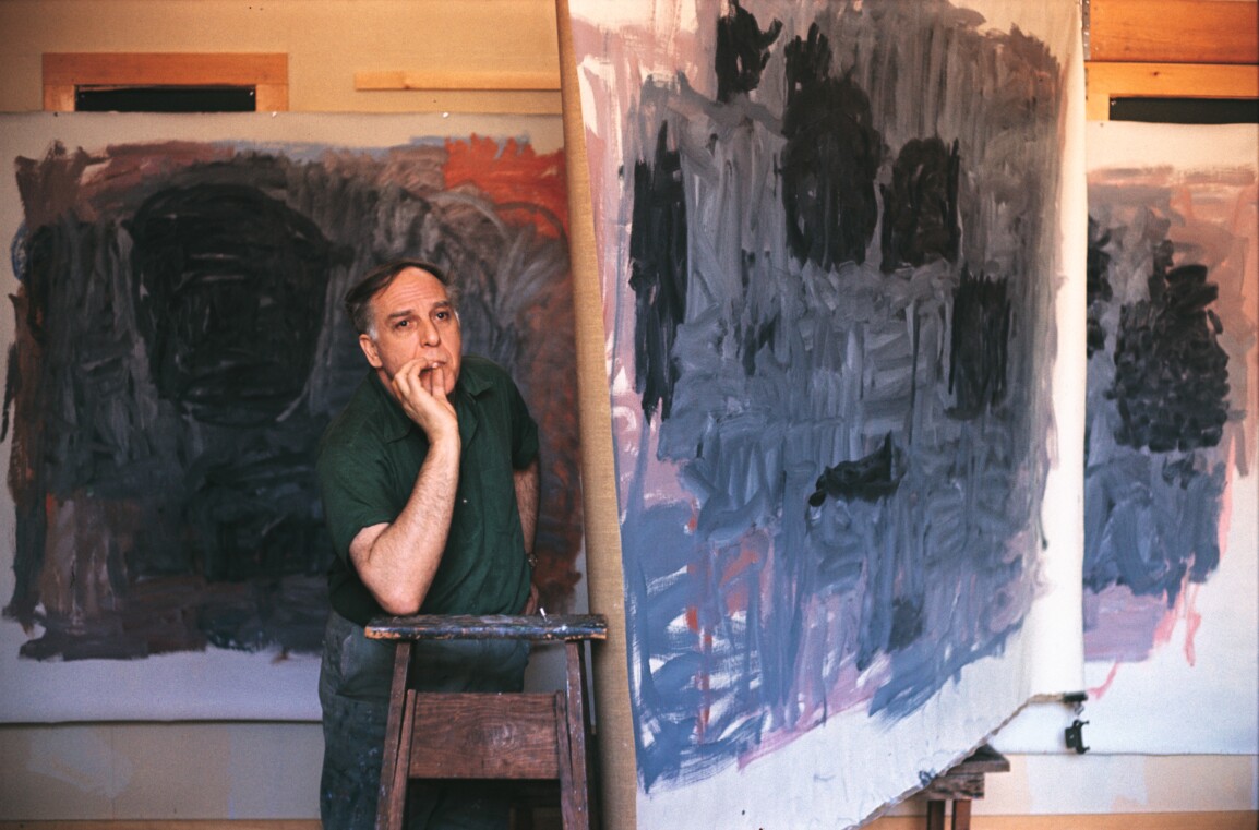 Philip Guston in his Maverick Road studio in Woodstock, New York