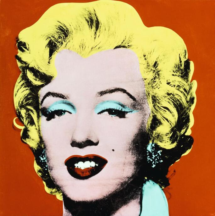 Shot Red Marilyn, 1964 (synthetic polymer and silkscreen inks on canvas)