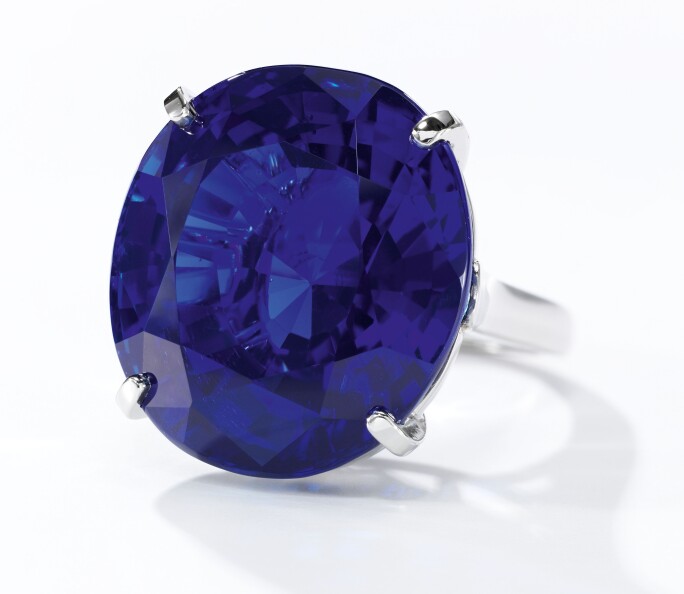 Exceptional sapphire ring, Cartier. Estimate CHF 2,980,000-4,960,000 / US$ 3,000,000-5,000,000.