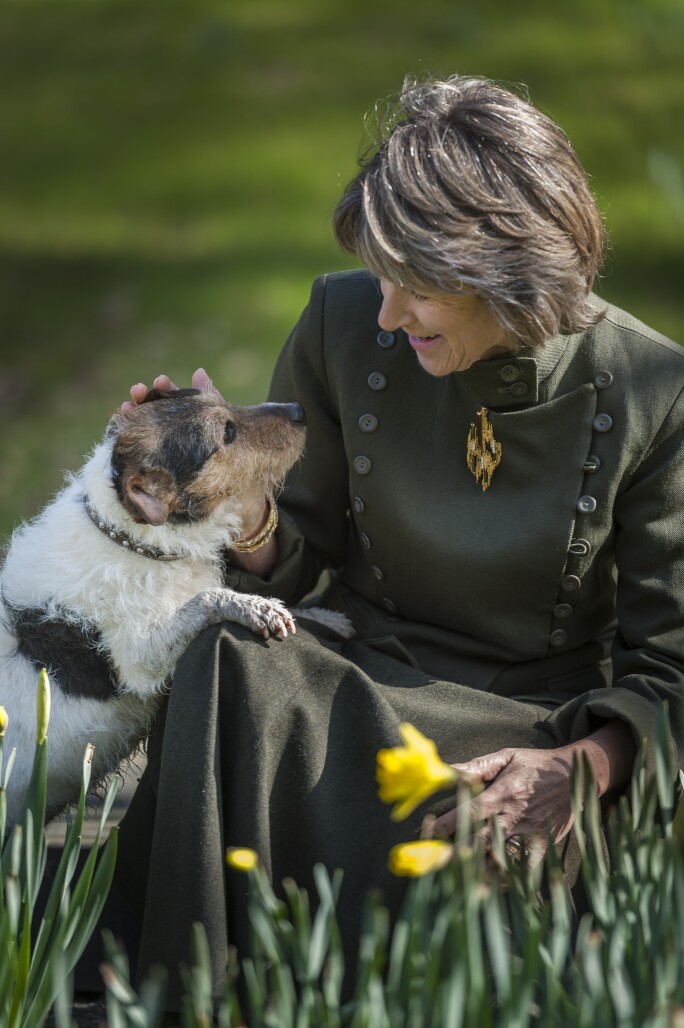 The Duchess and her dog Max, a mixed terrier. Credit Chatsworth House Trust.jpg
